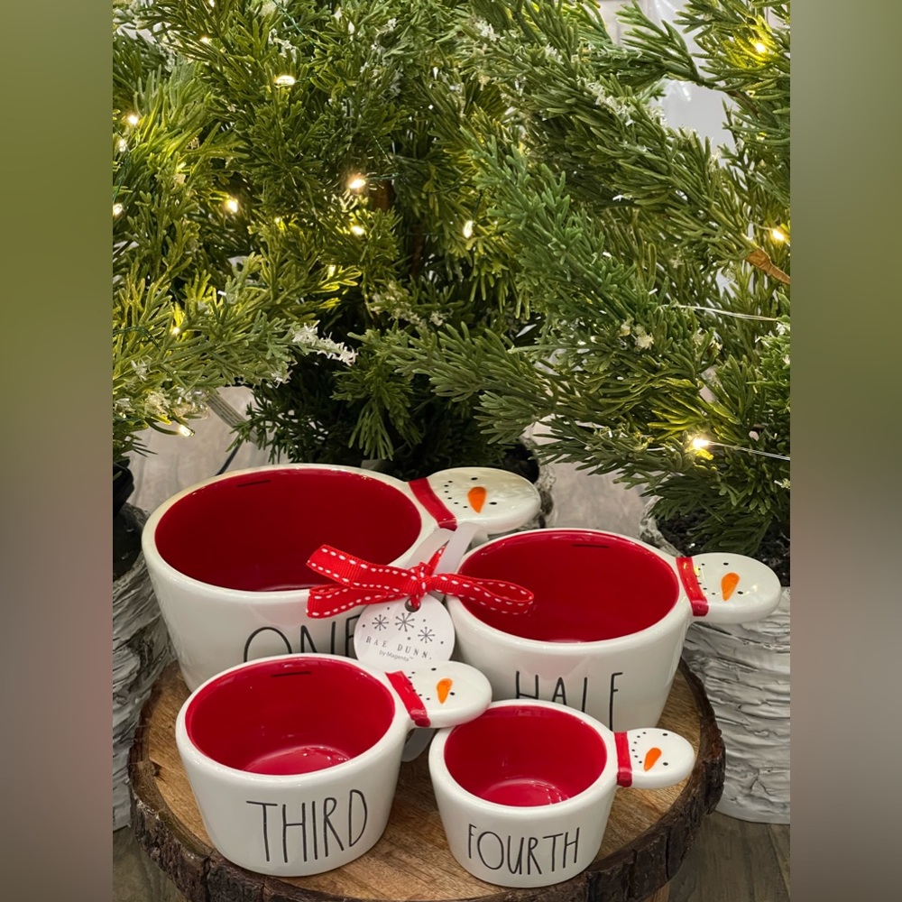 ✨Brand NEW w/Tags Rae Dunn Snowman Measuring Cup Set - 2023 Release✨Hard to Find